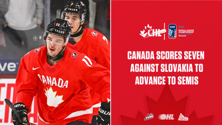Canada Dominates Slovakia 7-1 to Reach World Juniors Semifinals