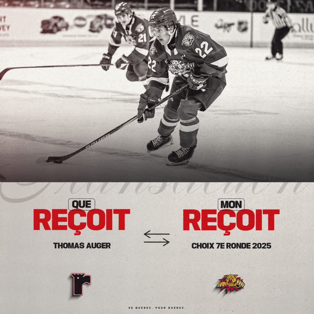 LES REMPARTS FONT L’ACQUISITION DE THOMAS AUGER! - Remparts de Quebec