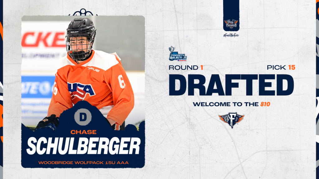 Firebirds Select Chase Schulberger With 15th Overall Pick - Flint