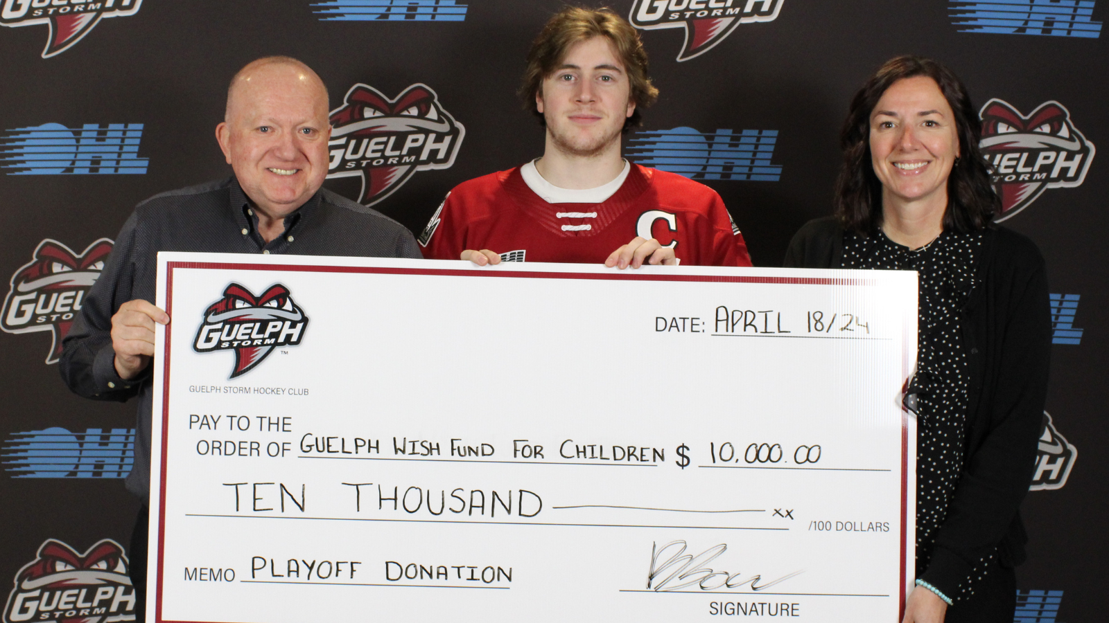 Guelph Storm Donate 10,000 to Guelph Wish Fund for Children Guelph Storm