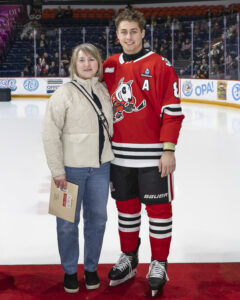 Grayson Tiller (right), poses with his mother Sonia.
