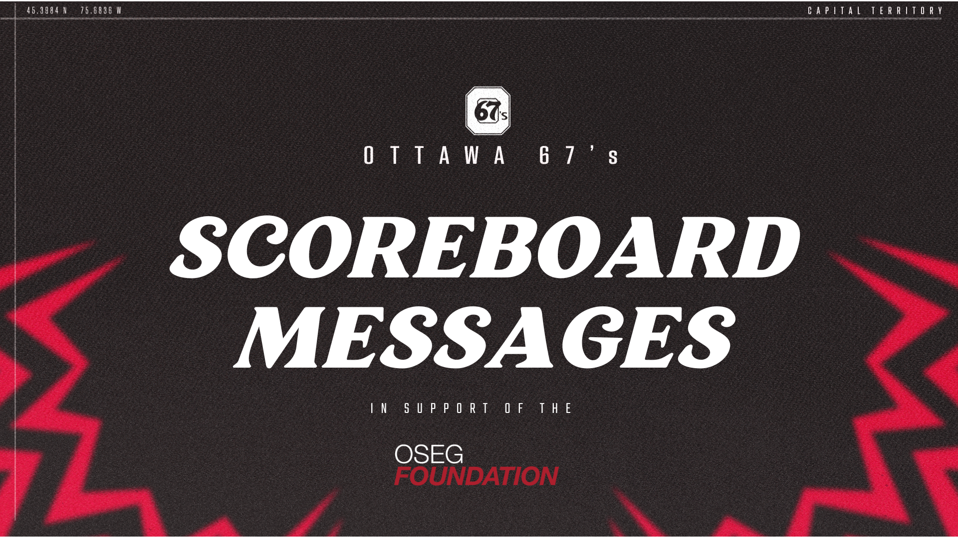 Scoreboard Messages during a 67's game