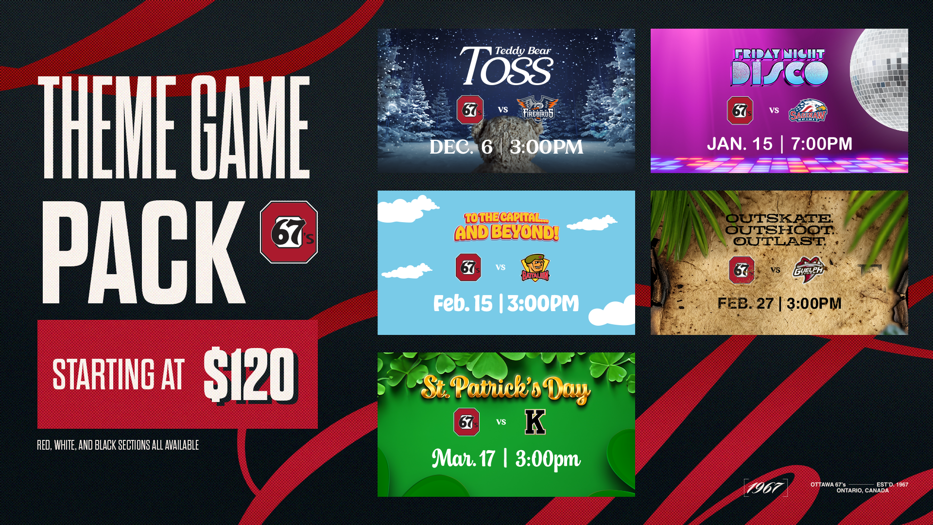 67's Theme Game Pack, $120 for five theme games