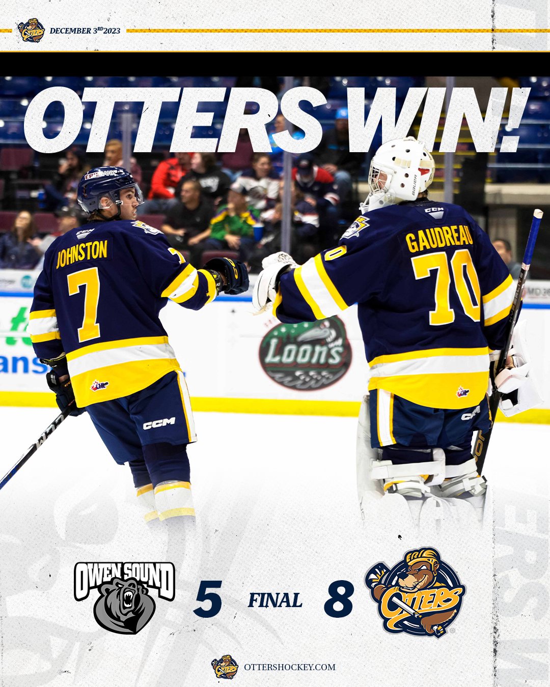 Erie Otters win 85 against Owen Sound Attack with a strong comeback