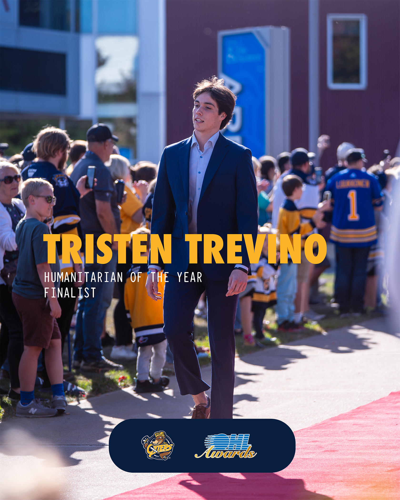 Tristen Trevino, Erie Otters captain and Dan Snyder Memorial Trophy finalist