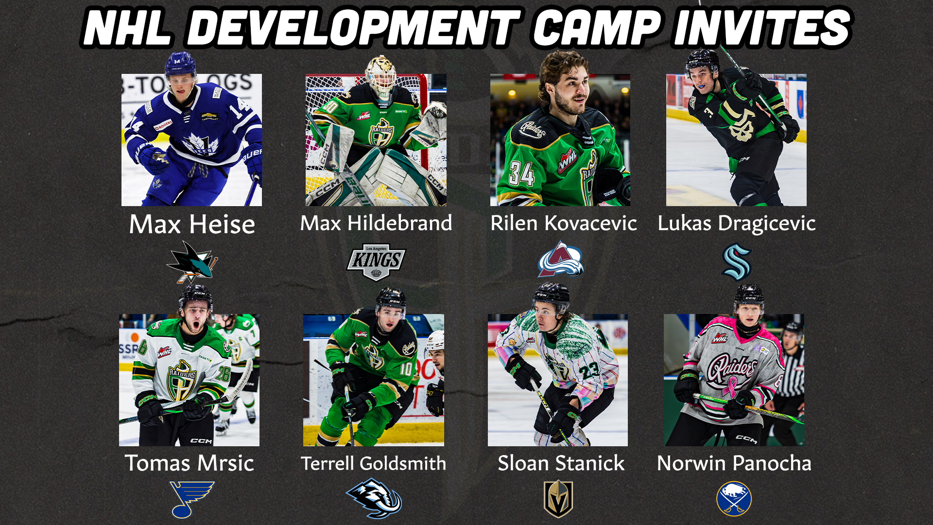 Raiders attending NHL Development camps.
