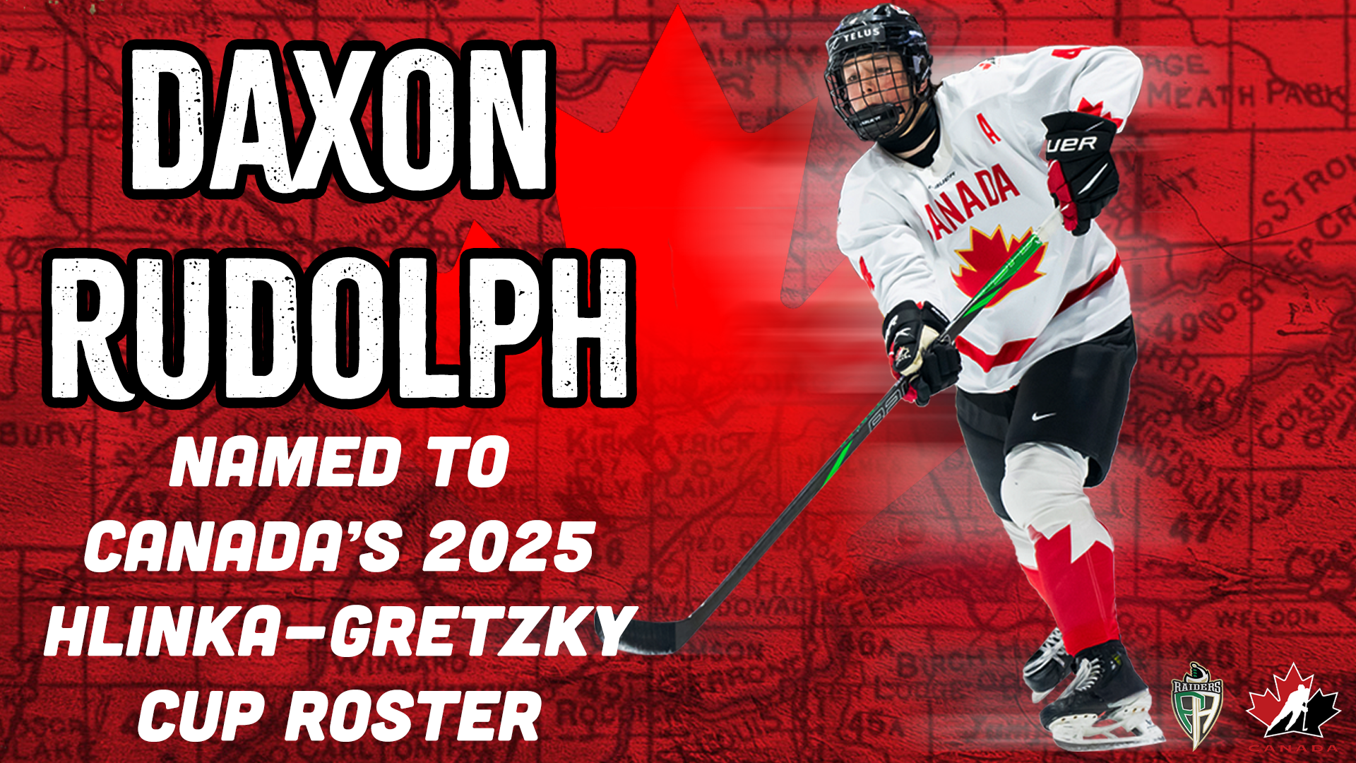 Daxon Rudolph will play for Canada at the 2025 Hlinka-Gretzky Cup.