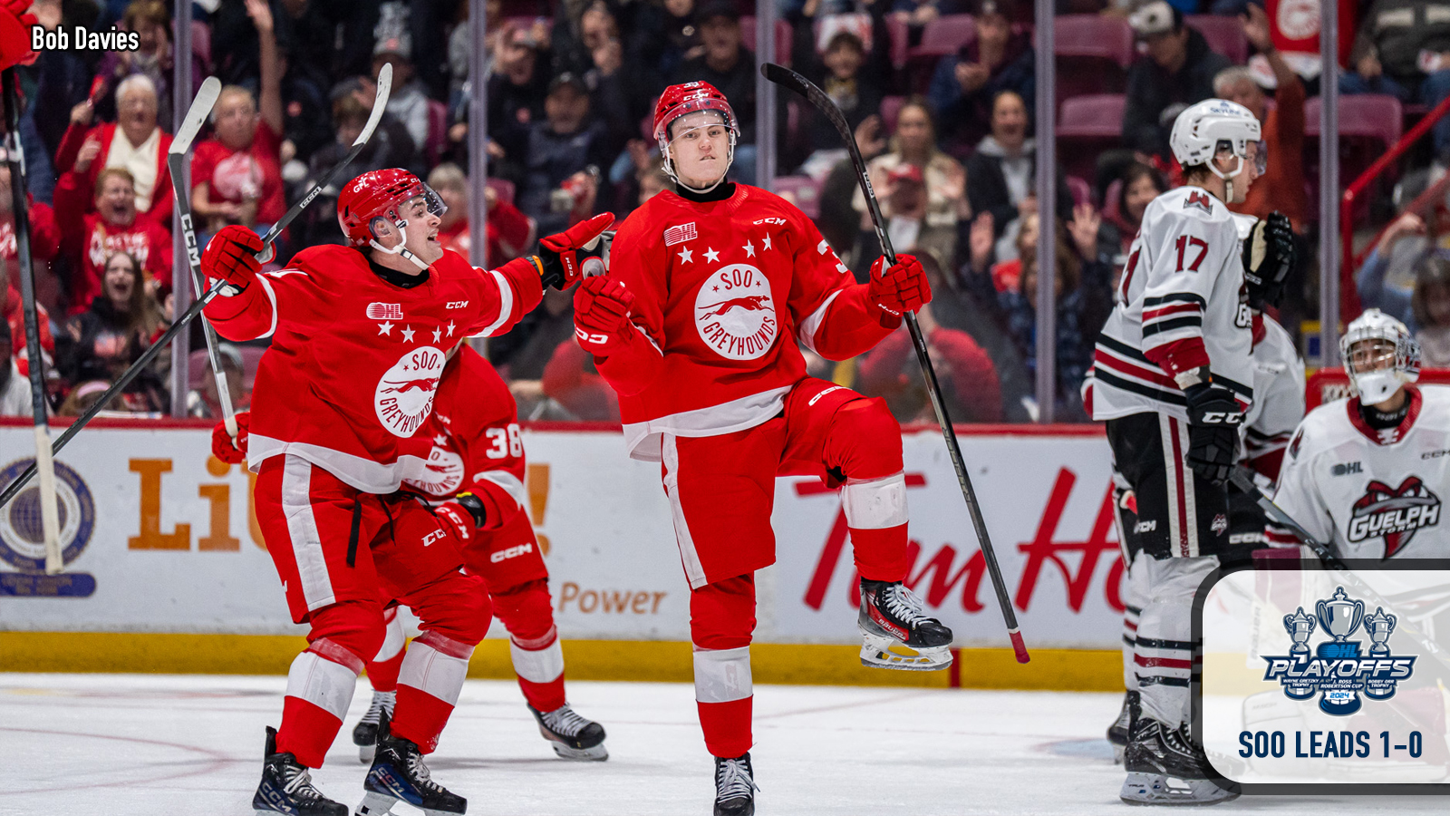Sault Ste. Marie Takes Game 1 Over Guelph with 43 Victory and