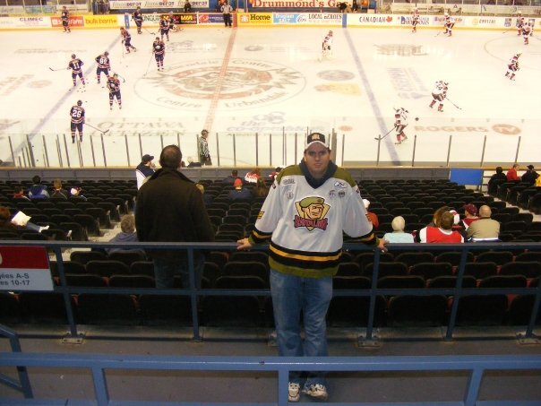 A photo of Steve McLean in Ottawa in October 2009, when he completed visits to all 20 OHL rinks.