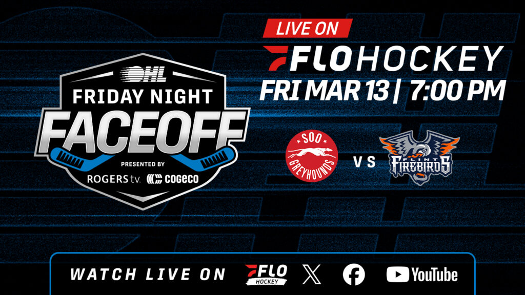 The Flint Firebirds host the Soo Greyhounds in Friday Night Faceoff action as both teams battle for positioning in the Western Conference playoff race.