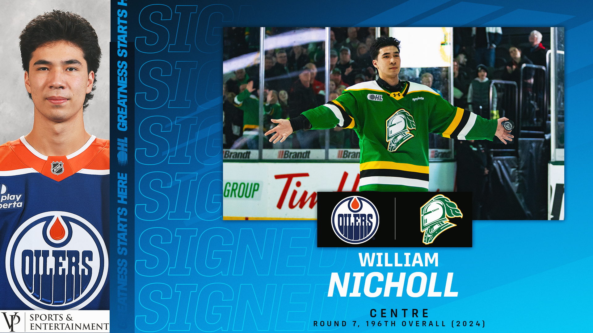 William Nicholl of the London Knights during the 2025-26 OHL season