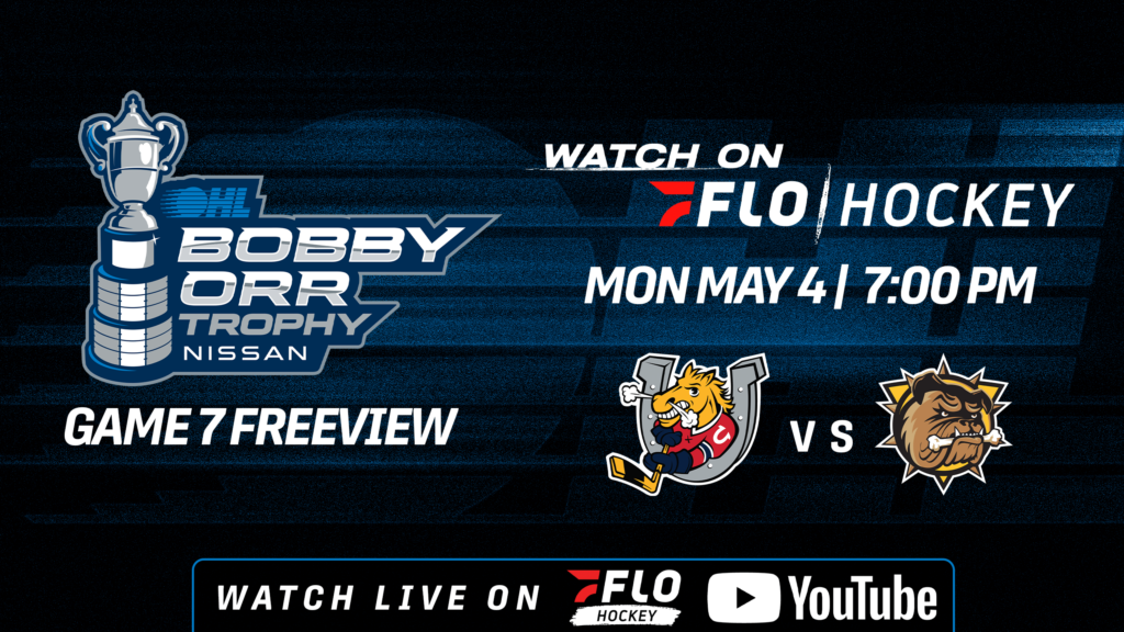 Game 7 between Barrie and Brantford will stream live and free on FloHockey YouTube as the Eastern Conference champion is decided.