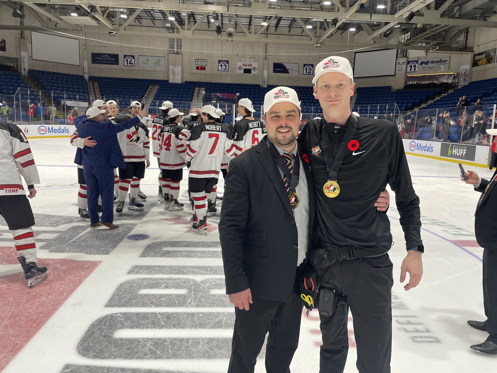 Saskatoon Blades Head Coach Brennan Sonne and Equipment Manager Spencer