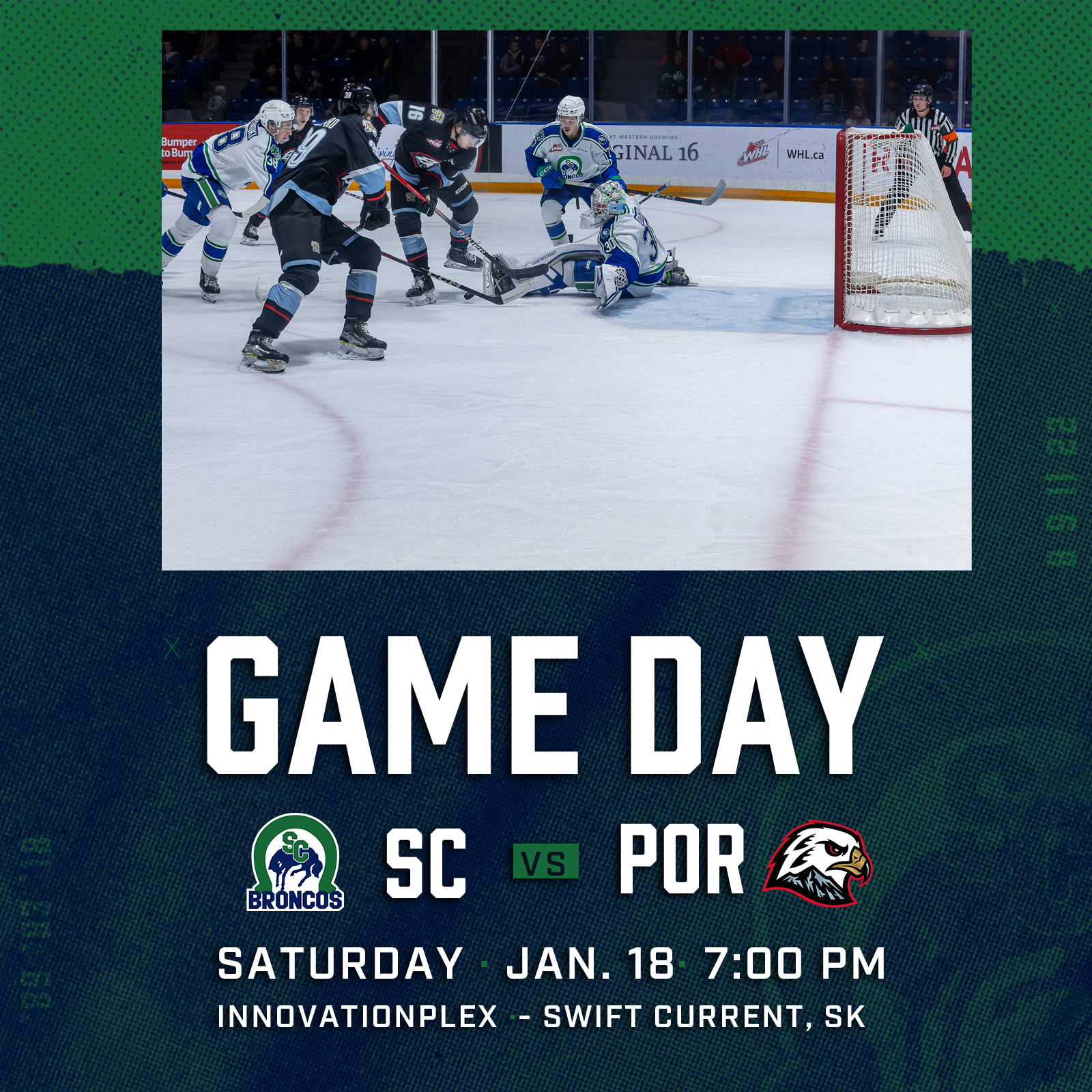 game day vs por Jan 18