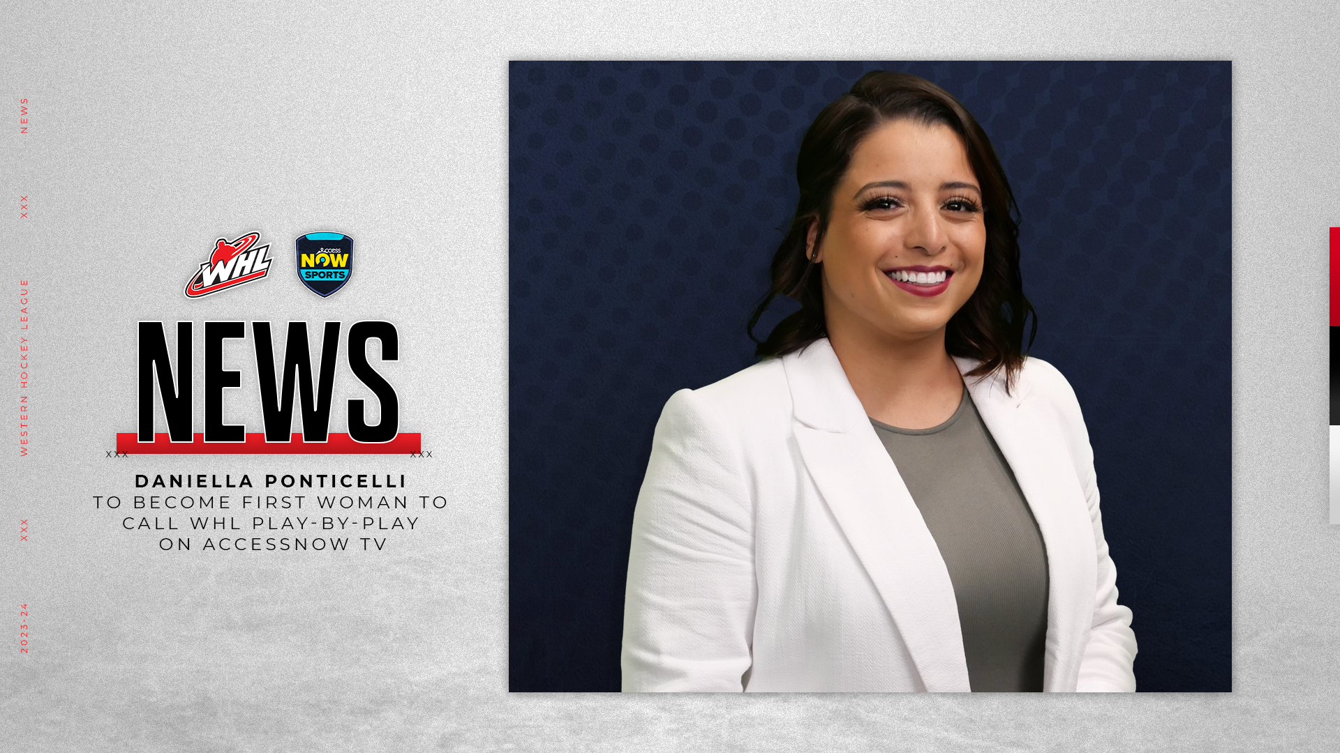 Daniella Ponticelli to become first woman to call WHL play-by-play on  AccessNow TV - Western Hockey League