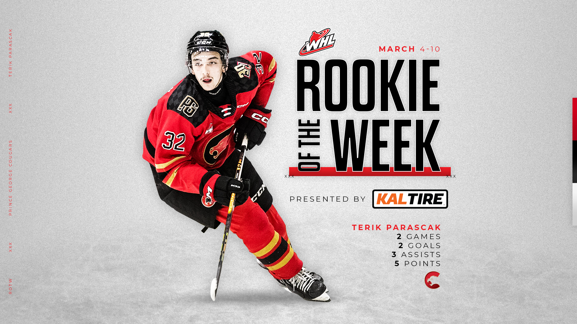 Terik Parascak Shines as WHL Rookie of the Week with NHL Prospect