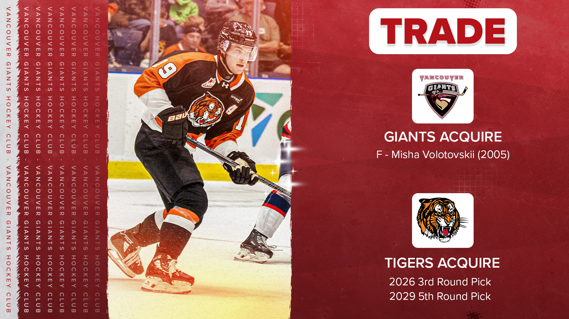 TRADE: Giants Acquire Veteran Two-Way Centre Volotovskii From Tigers