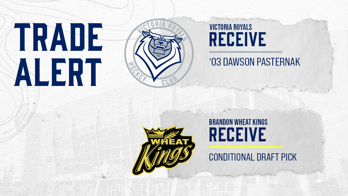 Royals Acquire Dawson Pasternak From Wheat Kings Victoria Royals