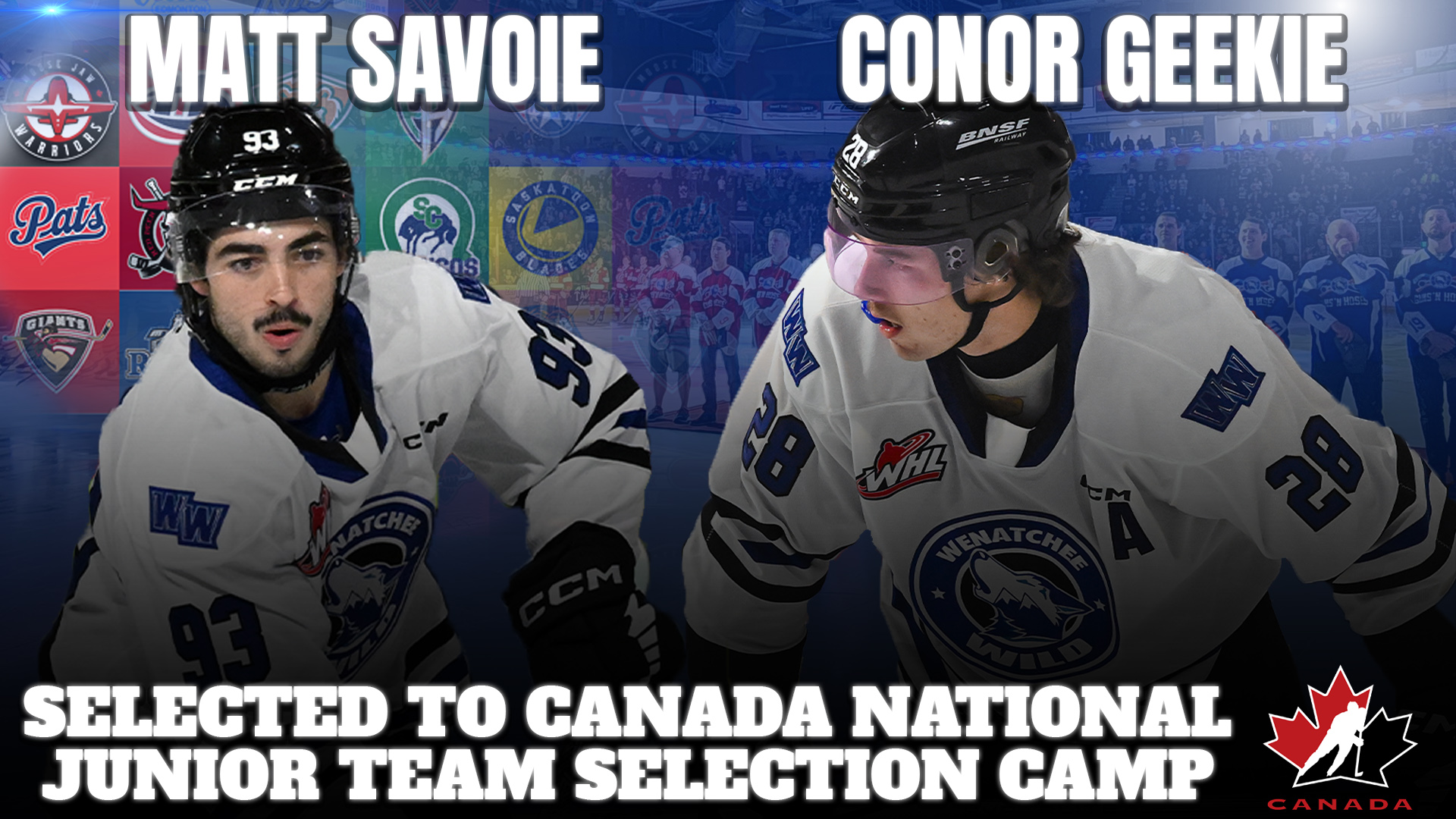 Conor Geekie and Matthew Savoie selected for Canada's National Junior Team Selection Camp BVM